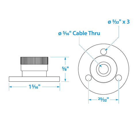 Seachoice 10021 Chrome Plated Brass Cable Outlet - 5/16″