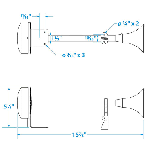 Seachoie 14541 12V Trumpet Horn