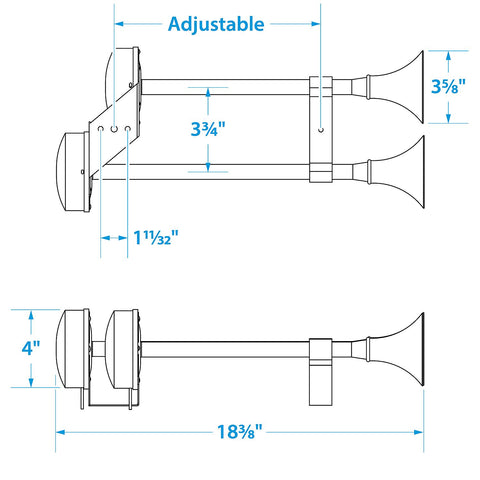 Seachoie 14561 12V Trumpet Horn