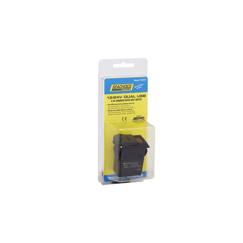 Seachoice 15079 Dual Socket USB with Voltmeter