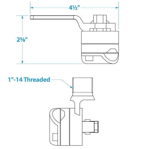 Seachoice 19541 316SS Antenna Rail Mount