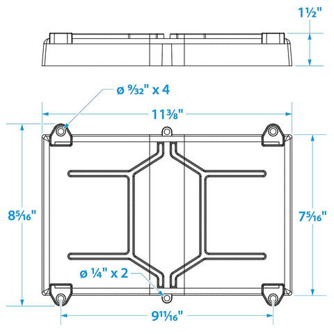 Seachoice 22021 Battery Tray With Stainless Steel Hold Down Rods