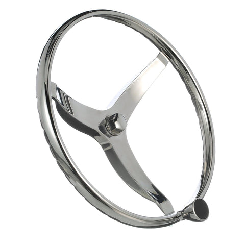 Seachoice Stainless Steel Sports Steering Wheel With Turning Knob