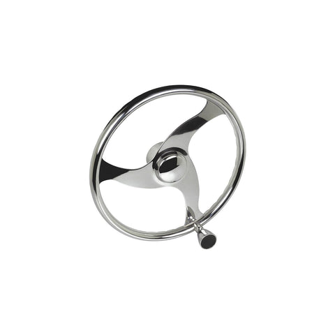 Seachoice 3 Spoke Stainless Steel Steering Wheel w/Turning Knob