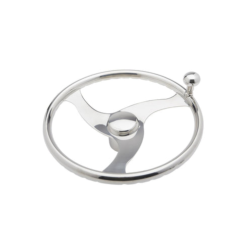 Seachoice 3 Spoke Stainless Steel Steering Wheel w/Turning Knob