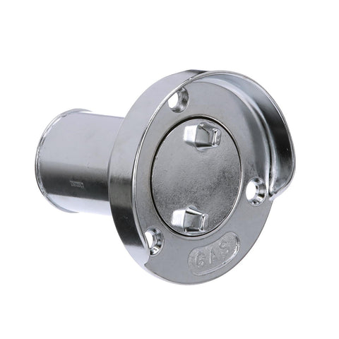Seachoice Chrome Plated Zinc Gas Deck Fill With Cap (Beaded Chain Tether) For 1-1/2" Hose