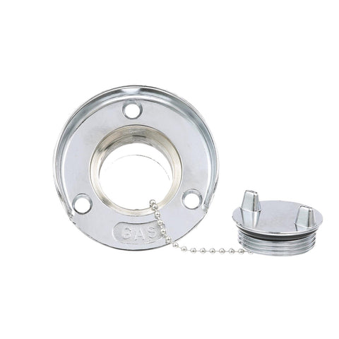 Seachoice Stainless Steel Deck Fill With Cap (Chain Tether) For 1-1/2" Hose