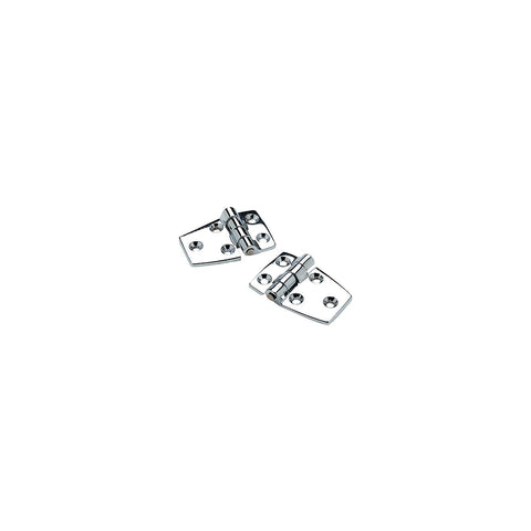 SeaChoice 50-34401 (2) 2-1/4″ x 1-1/2″ Chrome Plated Zinc 3/4″ Short Side Hinges