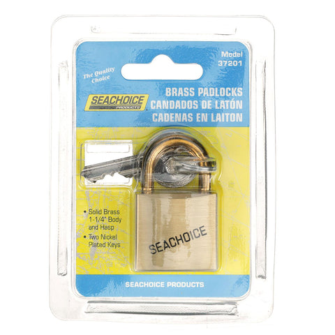 Seachoice 37201 1-1/4″ Solid Brass Body Padlock - Single Lock