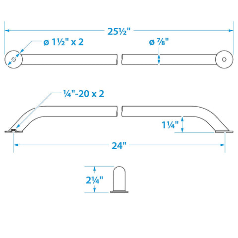 Seachoice 38321 Stainless Steel Hand Rail