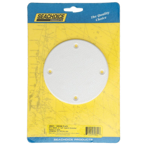 Seachoice Polypropylene Cover Plate Arctic White OD: 4-1/8″