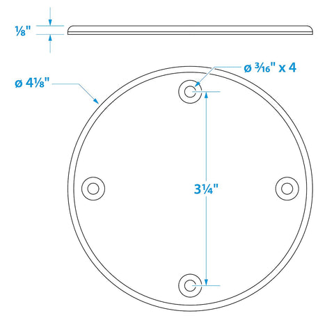 Seachoice Polypropylene Cover Plate Arctic White OD: 4-1/8″