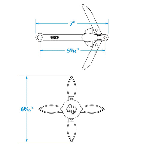 Seachoice 41050 Galvanized Folding Grapnel Anchor, 1-1/2 lbs.