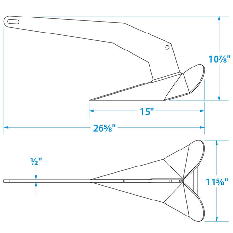 Seachoice Hot Dipped Galvanized Plow Anchor, 22 lbs.