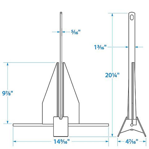 Seachoice 41710 Hot Dipped Galvanized Deluxe Anchor, Size 4S
