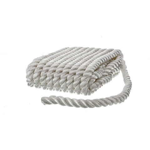 Seachoice 3-Strand Twisted Nylon Dock LineWhite