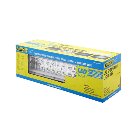 Seachoice 51683 LED Spot/Flood Light Bar, White Housing 24 LEDs, 13.6″, 12/24V