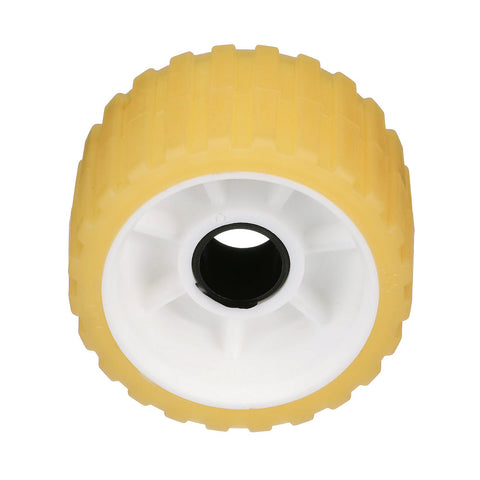 Seachoice Non-Marking TP Yellow Rubber Ribbed Roller 5″ D x 3″ W With 1-1/8″ ID Hole
