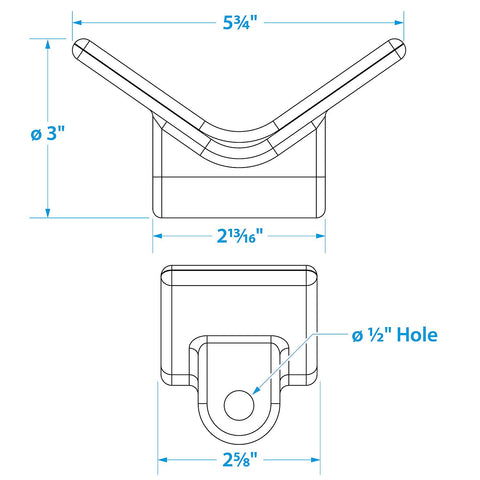 Seachoice Non-Marking TP Yellow Rubber V-Bow Stop 3″ x 1/2″
