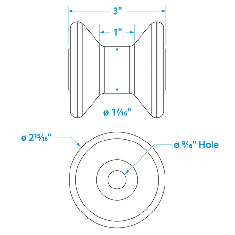 Seachoice Non-Marking TP Yellow Rubber V-Bow Stop With 1/2″ ID