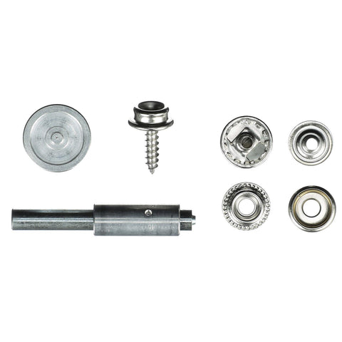 Seachoice 59439 Nickel Plated Brass Canvas Snap Kit With Tool - 48 Piece