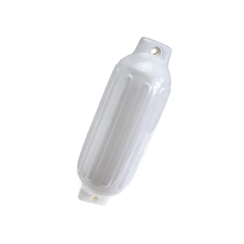 Seachoice 79031 Twin Eye Ribbed Fender, White, 8.5 x 27″
