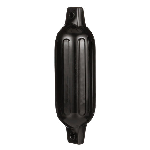 Seachoice 79041 Twin Eye Ribbed Fender, Black, 4.5 x 16″