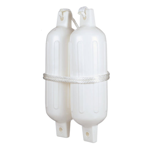 Seachoice 79251 Twin Eye Ribbed Fender Kit (Includes 2 5.5″ x 20″ White Fenders and 2 Matching 3/8 x 5' Fender Lines)