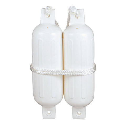 Seachoice 79251 Twin Eye Ribbed Fender Kit (Includes 2 5.5″ x 20″ White Fenders and 2 Matching 3/8 x 5' Fender Lines)