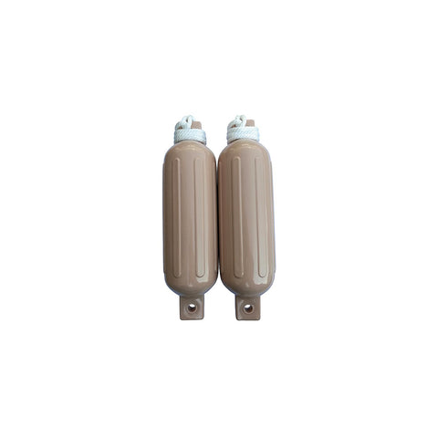 Seachoice 79254 Twin Eye Ribbed Fender Kit (Includes 2 5.5″ x 20″ Tan Fenders and 2 Matching 3/8 x 5' Fender Lines)
