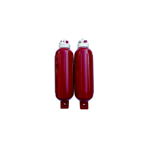 Seachoice 79256 Twin Eye Ribbed Fender Kit (Includes 2 5.5″ x 20″ Red Fenders and 2 Matching 3/8 x 5' Fender Lines)