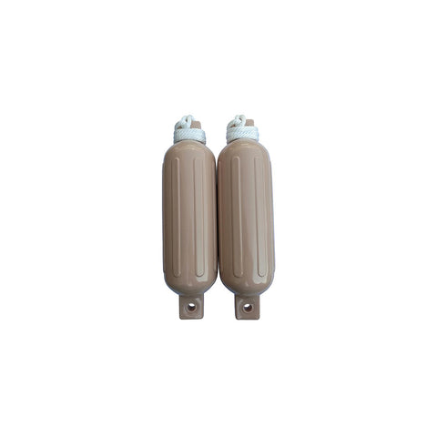 Seachoice 79274 Twin Eye Ribbed Fender Kit (Includes 2 6.5″ x 23″ Tan Fenders and 2 Matching 3/8 x 5' Fender Lines)