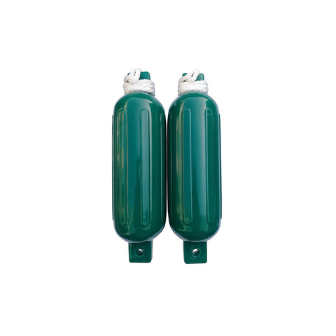 Seachoice 76277 Twin Eye Ribbed Fender Kit (Includes 2 6.5″ x 23″ Green Fenders and 2 Matching 3/8 x 5' Fender Lines)