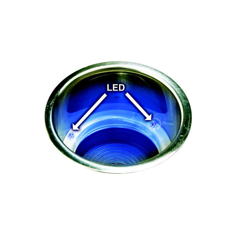 Seachoice 79371 Stainless-Steel Recessed Drink Holder With Blue LED Light