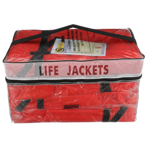 Seachoice 85510 Adult Universal Type II USCGA Life Vests w/Bag, Orange, 4-Pack