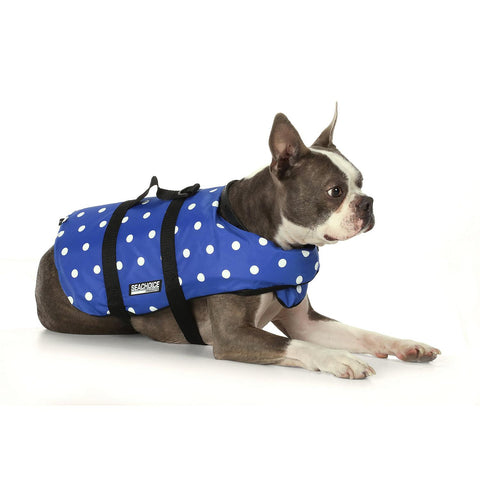 Seachoice 86260 Dog Life Vest - Blue Polka Dot, XXS