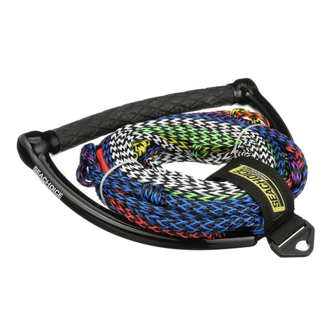 Seachoice 86763 8-Section Water Ski or Wakeboard Rope, 75', 13″ Handle with Textured Rubber Grip