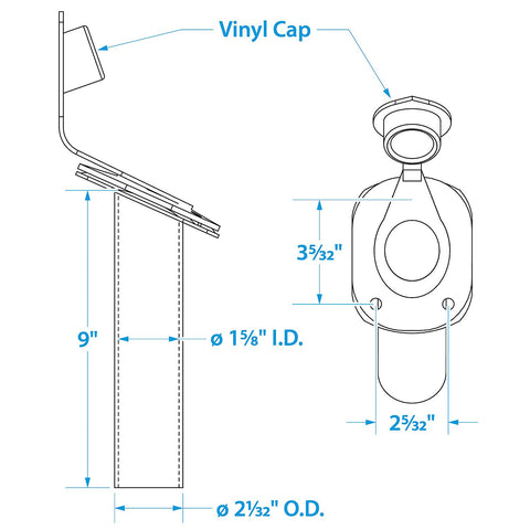 Seachoice Stainless Steel 30 Degree Rod Holder With Cap