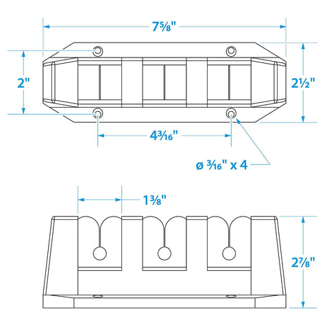 Seachoice Rod Storage Holders - 3 Rod (Sold As Pair)