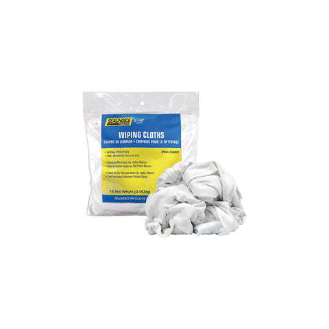 Seachoice 90009 New White Knits Wiping Cloths, 1-lb. Bag