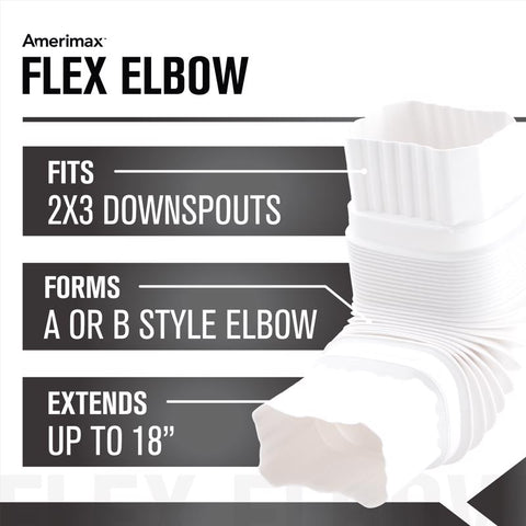 Amerimax 2 in. H X 3 in. W X 7.5 in. L White Vinyl Gutter Elbow
