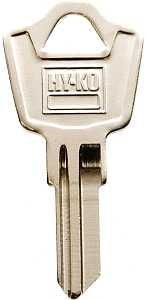 Hy-Ko 11010ES8 Key Blank, Brass, Nickel, For: ESP Vehicle Locks, Pack of 10