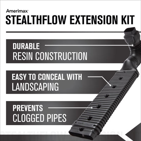 Amerimax StealthFlow 4.75 in. H X 7.25 in. W X 43 in. L Black Vinyl K Downspout Extension