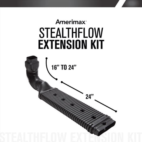 Amerimax StealthFlow 4.75 in. H X 7.25 in. W X 43 in. L Black Vinyl K Downspout Extension