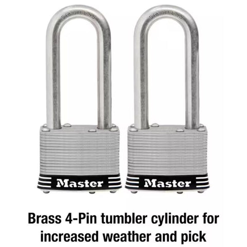 Master Lock 2 in. W Laminated Steel 4-Pin Cylinder Weather-Resistant Padlock