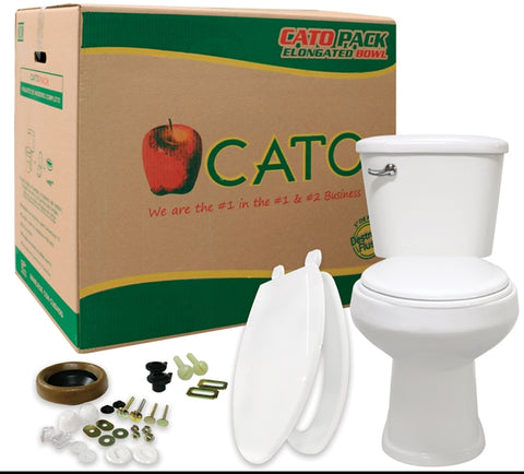 Cato J6052013120 Toilet, Elongated Bowl, 1.6 gpf Flush, White
