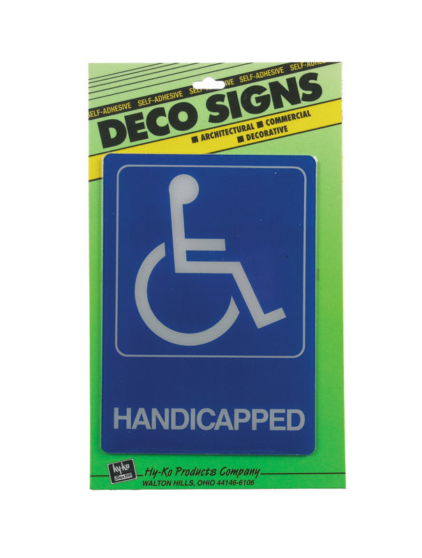 Hy-Ko Deco Signs English 7 in. H x 5 in. W Plastic Sign Handicapped ...