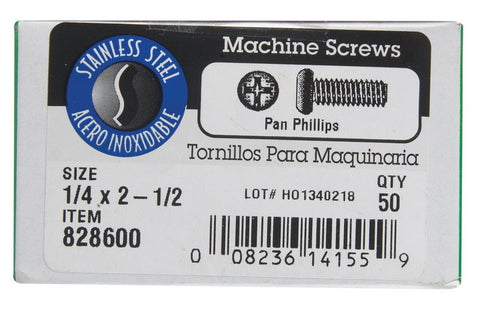 Hillman No. 1/4-20 Coarse Pan Machine Screws 50