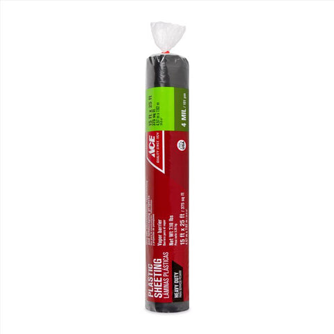 Ace Plastic Sheeting 4 mil X 15 ft. W X 25 ft. L Polyethylene Black
