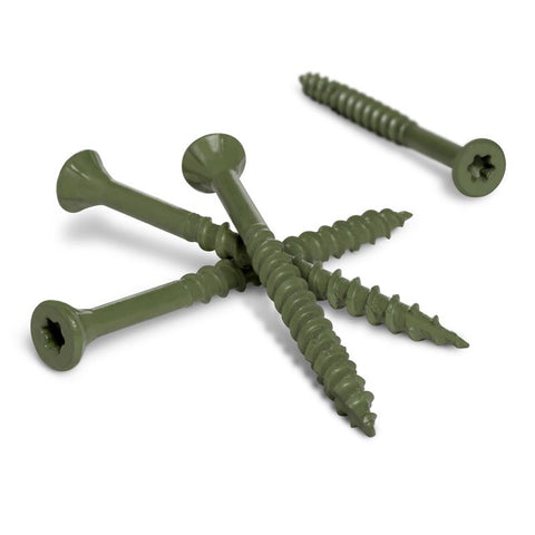 HILLMAN Deck Plus No. 10 Ga. X 3 in. L Green Star Flat Head Exterior Deck Screws 25 lb 1550 pk